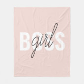 Modern Pastel Pink Girl Boss Phrase Fleece Deken (Voorkant)