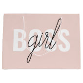 Modern Pastel Pink Girl Boss Phrase Groot Cadeauzakje (Voorkant)