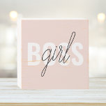 Modern Pastel Pink Girl Boss Phrase Houten Kist Print<br><div class="desc">Modern Pastel Pink Girl Boss Phrase</div>