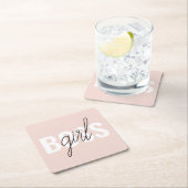 Modern Pastel Pink Girl Boss Phrase Kartonnen Onderzetters (Insitu)
