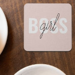 Modern Pastel Pink Girl Boss Phrase Kartonnen Onderzetters<br><div class="desc">Modern Pastel Pink Girl Boss Phrase</div>