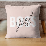 Modern Pastel Pink Girl Boss Phrase Kussen<br><div class="desc">Modern Pastel Pink Girl Boss Phrase</div>
