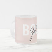 Modern Pastel Pink Girl Boss Phrase Matglas Koffiemok (Voorkant links)