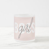 Modern Pastel Pink Girl Boss Phrase Matglas Koffiemok (Center)