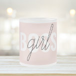 Modern Pastel Pink Girl Boss Phrase Matglas Koffiemok<br><div class="desc">Modern Pastel Pink Girl Boss Phrase</div>