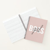 Modern Pastel Pink Girl Boss Phrase Notitieboek (Binnen)