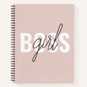 Modern Pastel Pink Girl Boss Phrase Notitieboek (Voorkant)