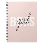 Modern Pastel Pink Girl Boss Phrase Notitieboek (Voorkant)