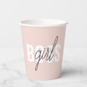 Modern Pastel Pink Girl Boss Phrase Papieren Bekers (Achterkant)