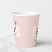Modern Pastel Pink Girl Boss Phrase Papieren Bekers (Rechts)