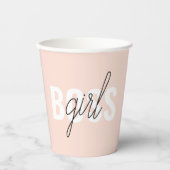 Modern Pastel Pink Girl Boss Phrase Papieren Bekers (Voorkant)