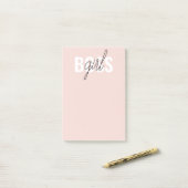 Modern Pastel Pink Girl Boss Phrase Post-it® Notes (Op bureau)