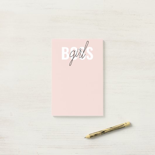 Modern Pastel Pink Girl Boss Phrase Post-it® Notes (Op bureau)