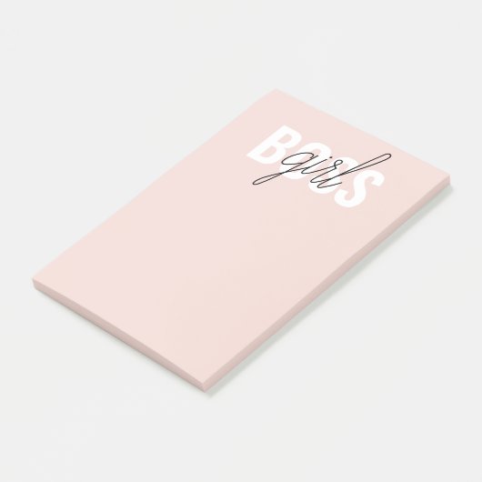Modern Pastel Pink Girl Boss Phrase Post-it® Notes (Schuin)