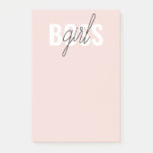 Modern Pastel Pink Girl Boss Phrase Post-it® Notes (Voorkant)