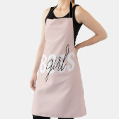 Modern Pastel Pink Girl Boss Phrase Schort (Insitu)