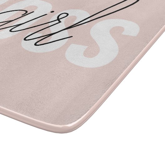 Modern Pastel Pink Girl Boss Phrase Snijplank (Hoek)