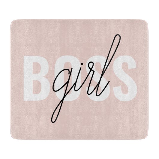Modern Pastel Pink Girl Boss Phrase Snijplank (Voorkant)