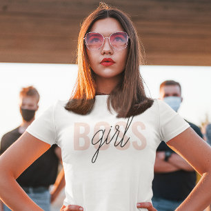 Modern Pastel Pink Girl Boss Phrase T-shirt