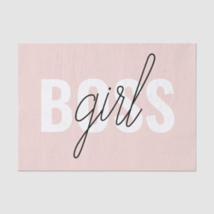 Modern Pastel Pink Girl Boss Phrase Tissuepapier