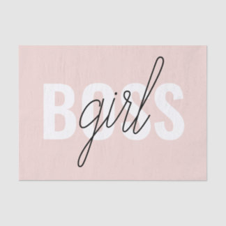 Modern Pastel Pink Girl Boss Phrase Tissuepapier