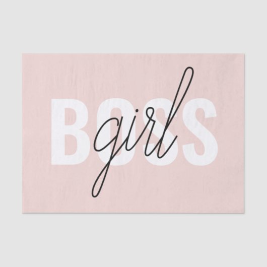 Modern Pastel Pink Girl Boss Phrase Tissuepapier (Voorkant)
