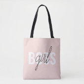 Modern Pastel Pink Girl Boss Phrase Tote Bag (Voorkant)