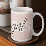 Modern Pastel Pink Girl Boss Phrase Tweekleurige Koffiemok<br><div class="desc">Modern Pastel Pink Girl Boss Phrase</div>