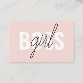 Modern Pastel Pink Girl Boss Phrase Visitekaartje (Voorkant)
