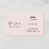 Modern Pastel Pink Makeup MUA Beauty Girly Visitekaartje (Achterkant)