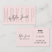 Modern Pastel Pink Makeup MUA Beauty Girly Visitekaartje (Voorkant / Achterkant)