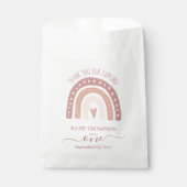 Modern Pastel Pink Rainbow Boho First Birthday Bedankzakje (Voorkant)