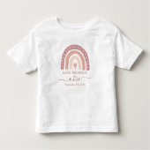Modern Pastel Pink Rainbow Boho First Birthday Kinder Shirts (Voorkant)