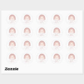 Modern Pastel Pink Rainbow Boho First Birthday Ronde Sticker (Vel)