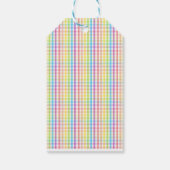 Modern Pastel Plaid Rainbow Baby Shower Party Cadeaulabel (Achterkant)