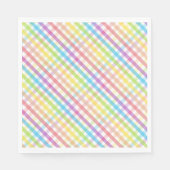 Modern Pastel Plaid Rainbow Baby Shower Party Servet (Voorkant)