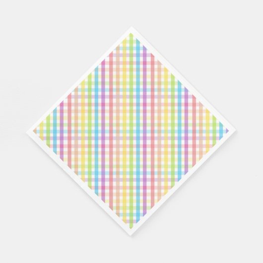 Modern Pastel Plaid Rainbow Baby Shower Party Servet (Hoek)