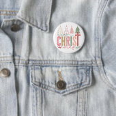 Modern Pastel Prettig Kerstmis Ronde Button 5,7 Cm (In situ)