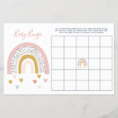 Modern Pastel Rainbow Baby Shower Baby Bingo Flyer (Voorkant)