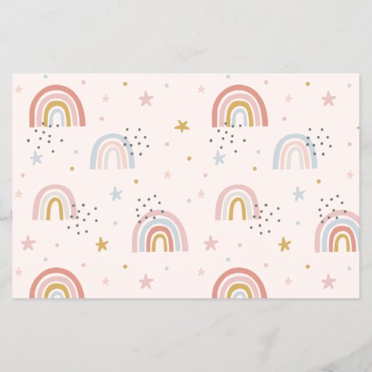 Modern Pastel Rainbow Baby Shower Baby Bingo Flyer (Achterkant)