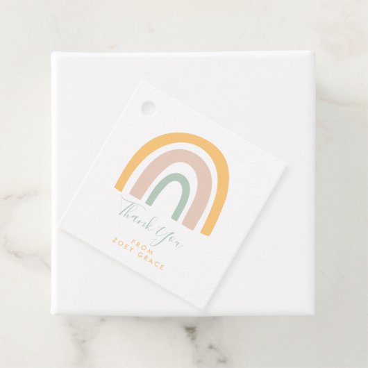 Modern Pastel Rainbow Party Dank u Bedankjes Labels (In situ)