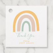 Modern Pastel Rainbow Party Dank u Bedankjes Labels (Voorkant)