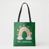 Modern Pastel Rainbow Personalized Teacher Gift Tote Bag (Voorkant)