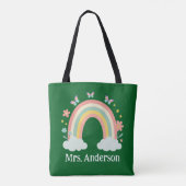 Modern Pastel Rainbow Personalized Teacher Gift Tote Bag (Achterkant)