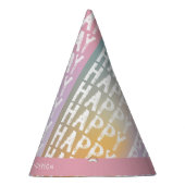 Modern pastel rainbow pink birthday party water feesthoedjes (Rechts)