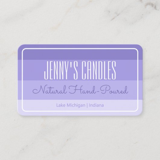 Modern pastel regenboog ombre Lila vierkante grens Visitekaartje (Voorkant)