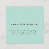 Modern pastel roos en mint chique mode blogger vierkante visitekaartje (Achterkant)