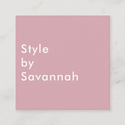 Modern pastel roos en mint chique mode blogger vierkante visitekaartje (Voorkant)