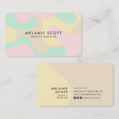 Modern pastel roze abstract patroon minimalistisch visitekaartje (Voorkant / Achterkant)
