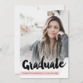 Modern pastel roze afstudeerder script 4 foto's af kaart (Voorkant)
